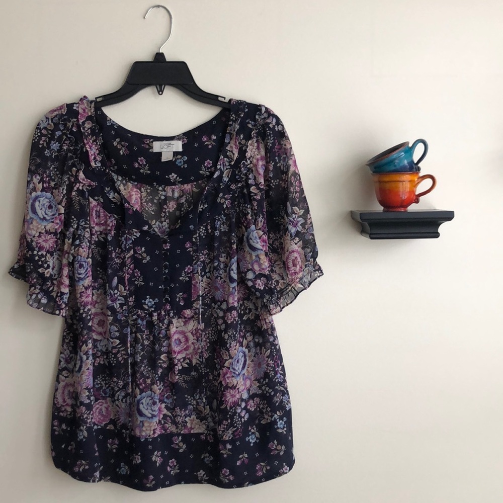Loft Woven Peasant Blouse